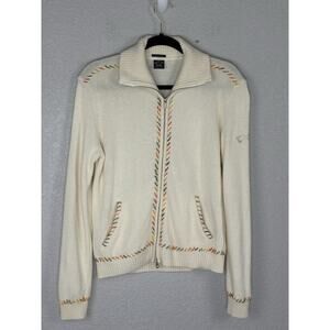 Paul & Shark Yachting Men’s Zip-Up Sweater Cashmere Wool Blend Ivory Size S